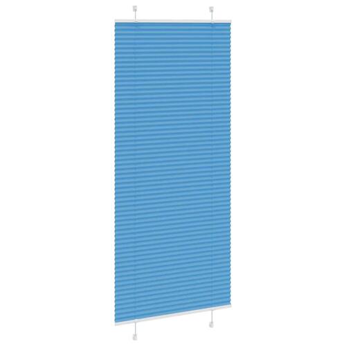 Plisségardin Blå 100x200 cm Stofbredde 99,4 cm Polyester