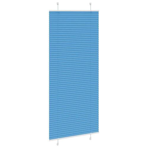 Plisségardin Blå 100x200 cm Stofbredde 99,4 cm Polyester