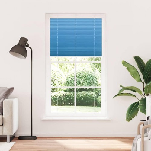 Plisségardin - blå 110×200 cm, stofbredde 109,4 cm, polyester