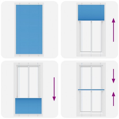 Plisségardin - blå 110×200 cm, stofbredde 109,4 cm, polyester
