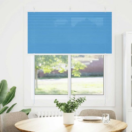 Plisségardin - blå 120×100 cm, stofbredde 119,4 cm, polyester