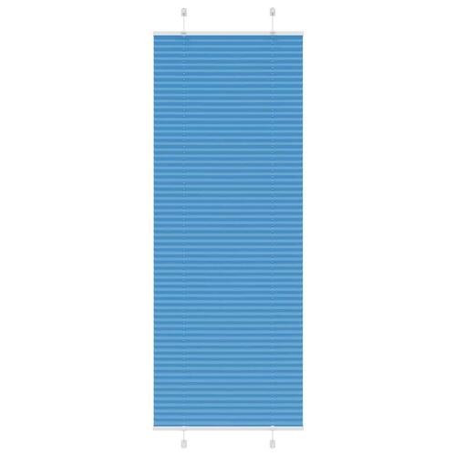 Plisségardin Blå 80x200 cm Stofbredde 79,4 cm Polyester