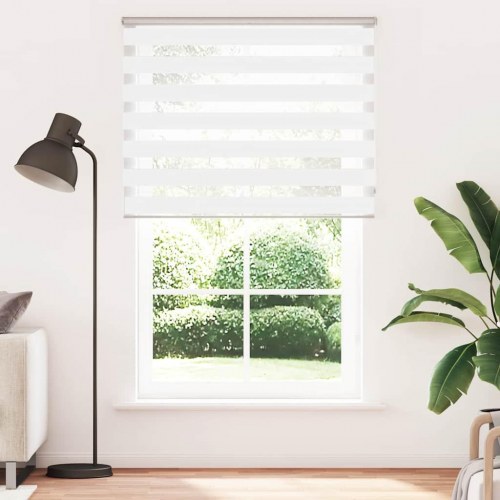 Zebragardin - hvid 145 × 230 cm, stofbredde 140,9 cm, polyester