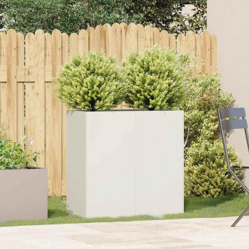 Plantekasse i hvid - 80×40×80 cm koldvalset stål