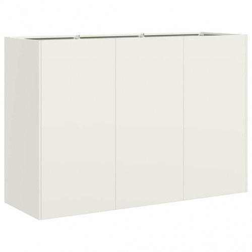 Plantekasse i hvid koldvalset stål - 120 × 40 × 80 cm, åben bund