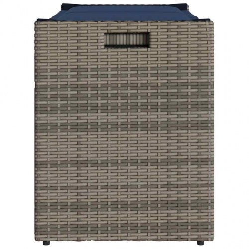 Udendørs opbevaringsbænk med hynde 100 cm polyrattan grå