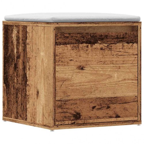 Opbevaringsskab 40,5×40×40 cm i konstrueret træ - gammelt træ-look