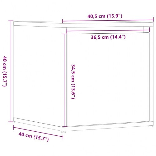 Opbevaringsskab 40,5×40×40 cm i konstrueret træ - gammelt træ-look