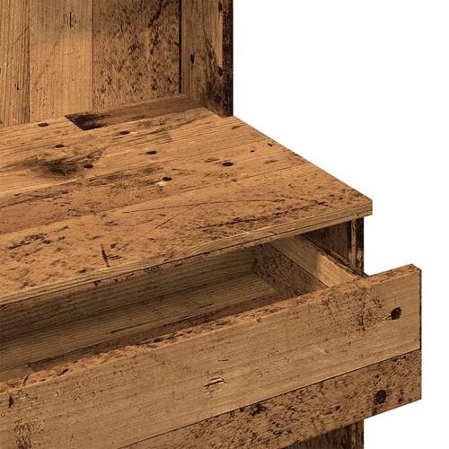 Makeupbord med spejl 96x39x142 cm gammelt træ-look