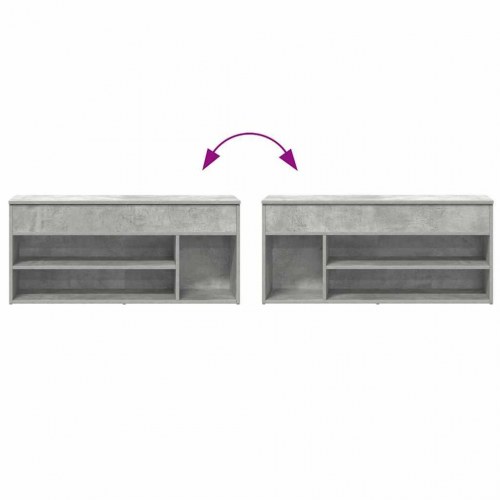 Skobænk 102×30,5×45 cm i konstrueret træ - betongrå
