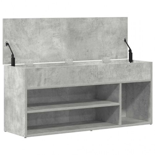 Skobænk 102×30,5×45 cm i konstrueret træ - betongrå