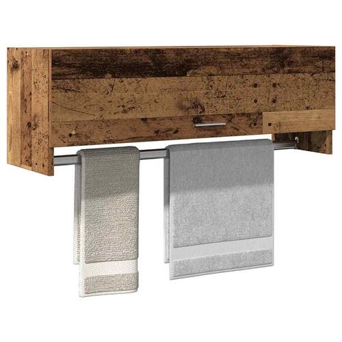 Garderobeskab 100x32,5x35 cm konstrueret træ gammelt trælook