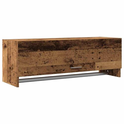 Garderobeskab 100x32,5x35 cm konstrueret træ gammelt trælook