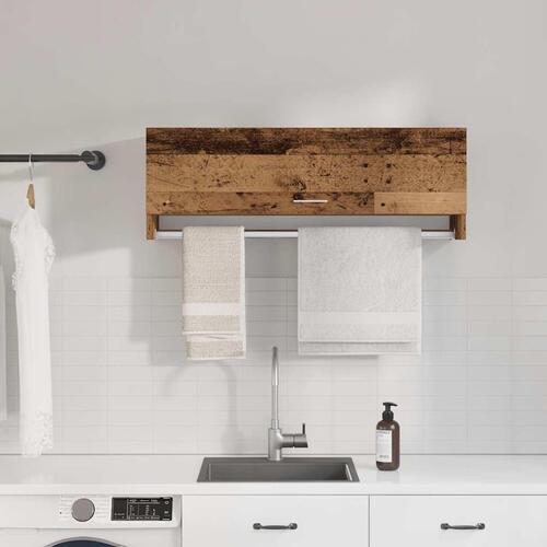Garderobeskab 100x32,5x35 cm konstrueret træ gammelt trælook