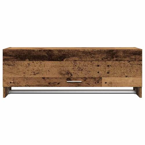 Garderobeskab 100x32,5x35 cm konstrueret træ gammelt trælook