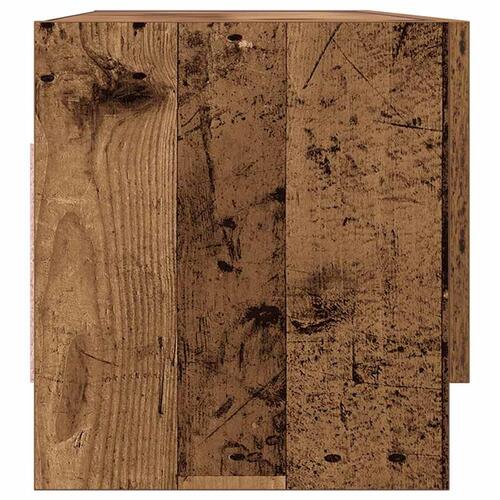 Garderobeskab 100x32,5x35 cm konstrueret træ gammelt trælook