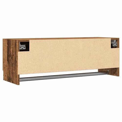 Garderobeskab 100x32,5x35 cm konstrueret træ gammelt trælook