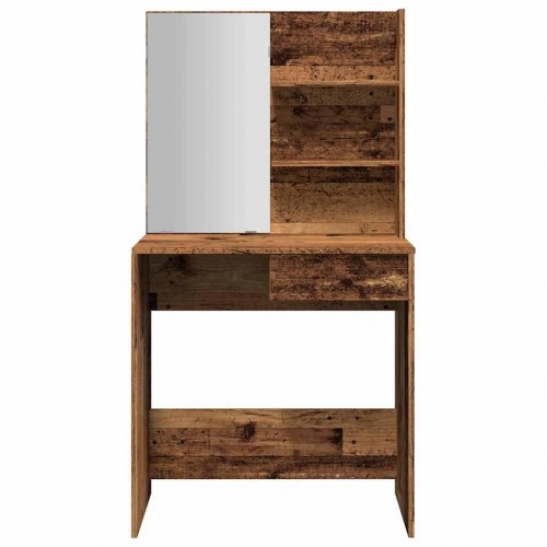 Makeupbord med spejl 74,5 × 40 × 141 cm - gammelt træ-look