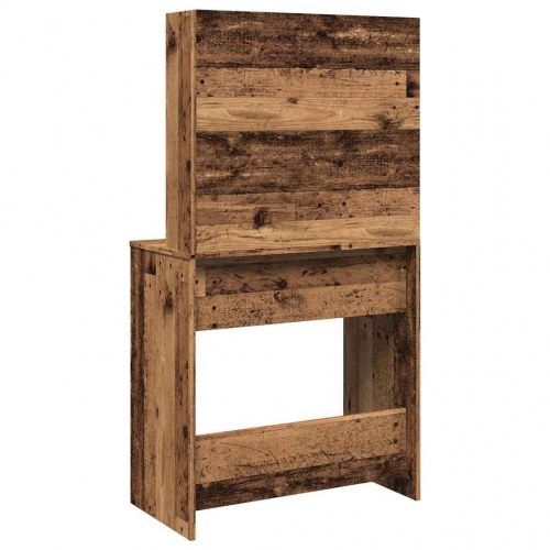 Makeupbord med spejl 74,5 × 40 × 141 cm - gammelt træ-look