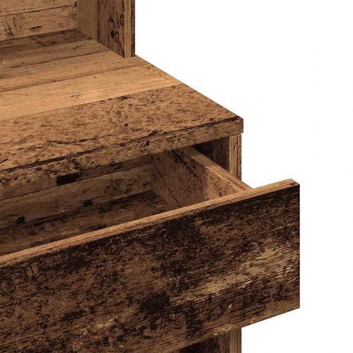 Makeupbord med spejl 74,5 × 40 × 141 cm - gammelt træ-look