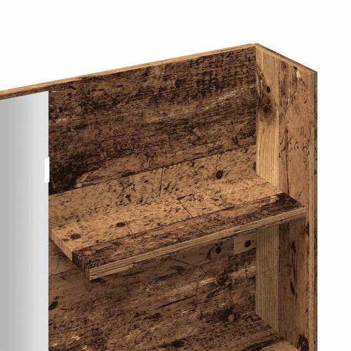 Makeupbord med spejl 74,5 × 40 × 141 cm - gammelt træ-look