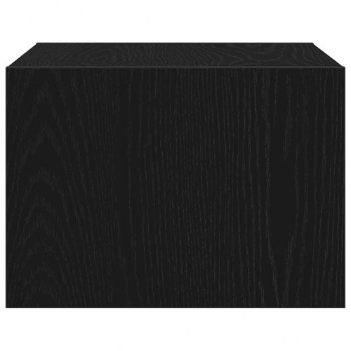 Væghængte sengeborde 2 stk. med LED-lys sort egetræsfarve