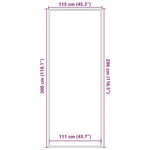 Dørmåtte antracit 115 × 300 cm - skridsikker og vaskbar