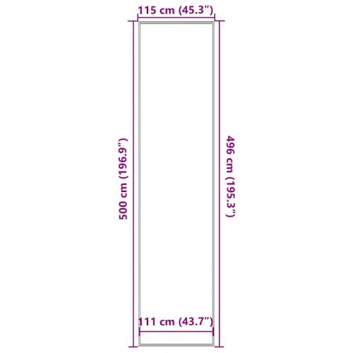 Dørmåtte i antracit 115 × 500 cm - skridsikker og vaskbar