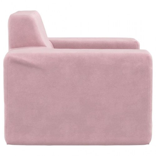 Børnesofa i blødt plys - lyserød minisofa