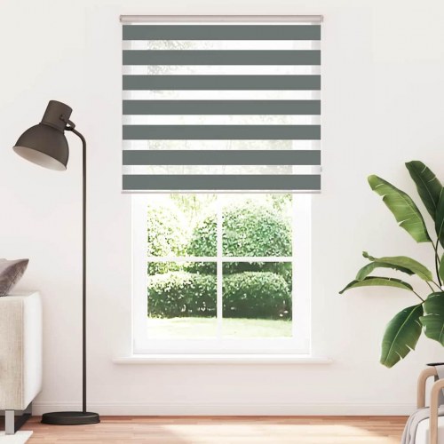 Zebragardin mørkegrå 130×230 cm - stofbredde 125,9 cm, polyester