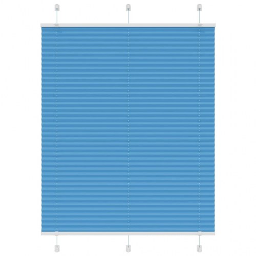 Plisségardin - blå 105×100 cm, stofbredde 104,4 cm, polyester