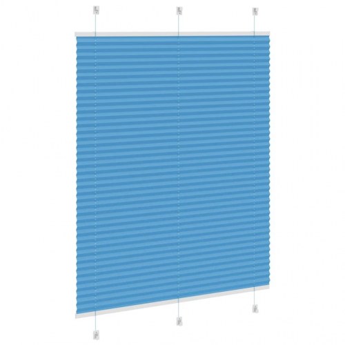 Plisségardin - blå 105×100 cm, stofbredde 104,4 cm, polyester