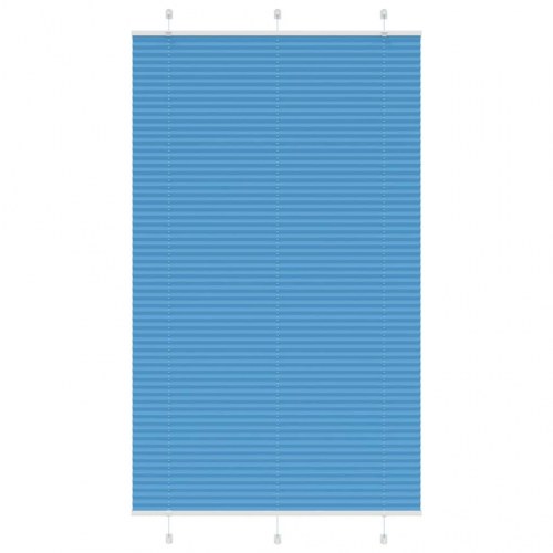Plisségardin - blå 115×200 cm, stofbredde 114,4 cm, polyester