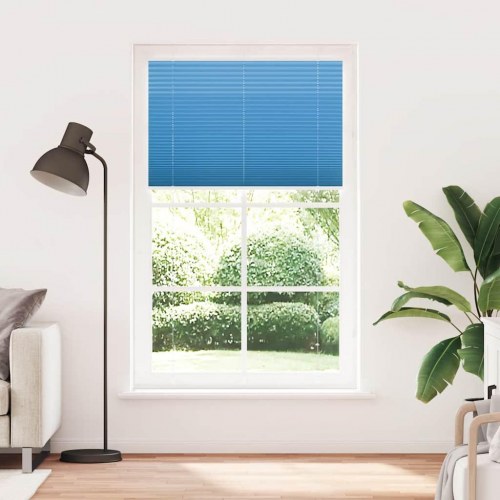 Plisségardin - blå 115×200 cm, stofbredde 114,4 cm, polyester