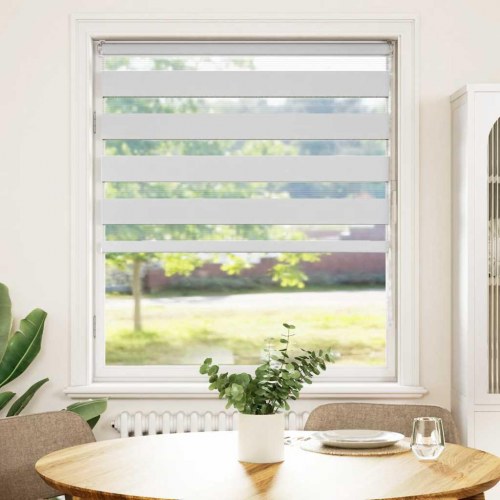 Zebragardin - hvid 110×150 cm, stofbredde 105,9 cm, polyester
