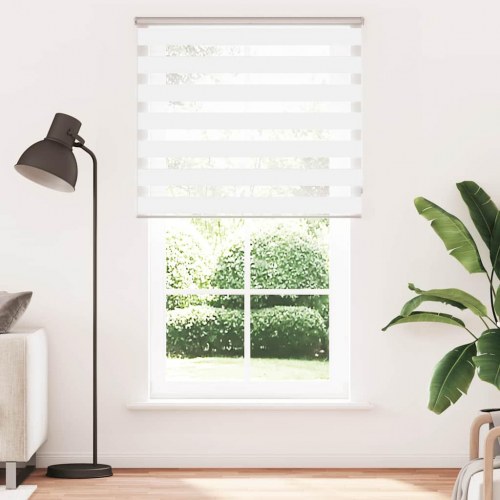 Zebragardin - hvid 135×200 cm, stofbredde 130,9 cm, polyester
