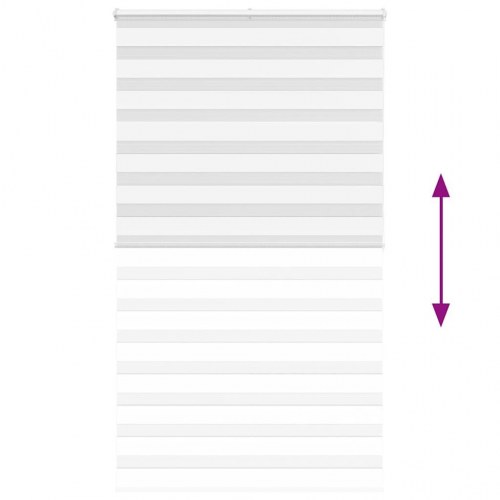 Zebragardin - hvid 135×200 cm, stofbredde 130,9 cm, polyester