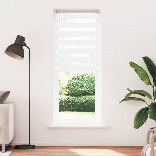 Zebragardin - hvid 90×230 cm, stofbredde 85,9 cm, polyester