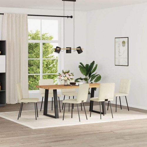 Spisebordsstole 6 stk. fløjl cremefarvet