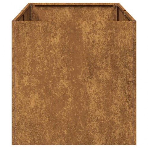 Plantekasse i cortenstål - rustfarvet 40 × 80 × 40 cm, åben bund