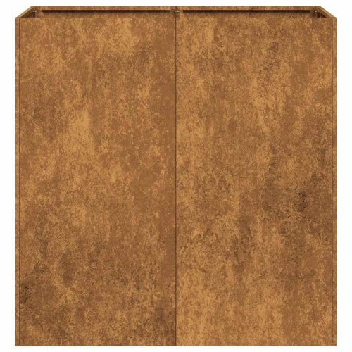 Plantekasse i cortenstål - rustfarvet 80×40×80 cm med åben bund