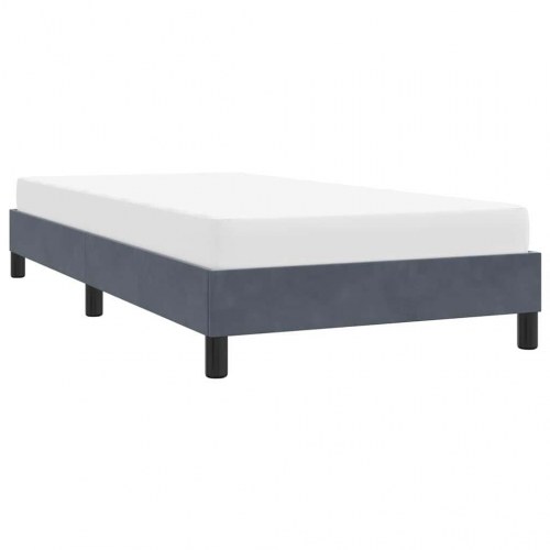 Sengeramme i fløjl 90x210 cm - mørkegrå, uden madras