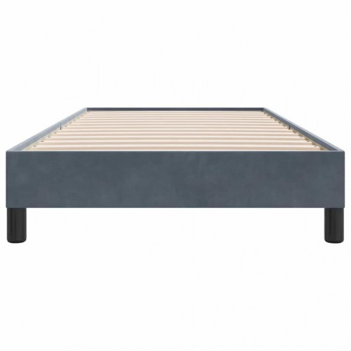 Sengeramme i fløjl 90x210 cm - mørkegrå, uden madras