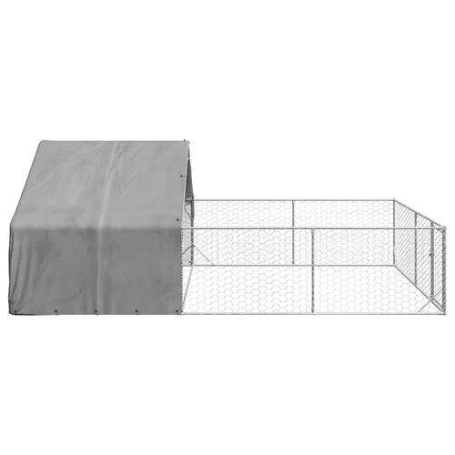Udendørs hundegård med løbegård 6x3x1,9 m Galvaniseret stål