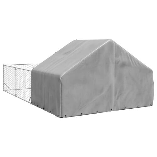 Udendørs hundegård med løbegård 6x3x1,9 m Galvaniseret stål
