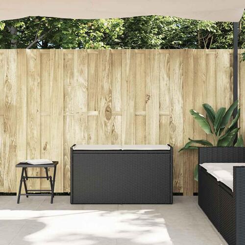 Udendørs opbevaringsbænk med hynde 100 cm polyrattan sort