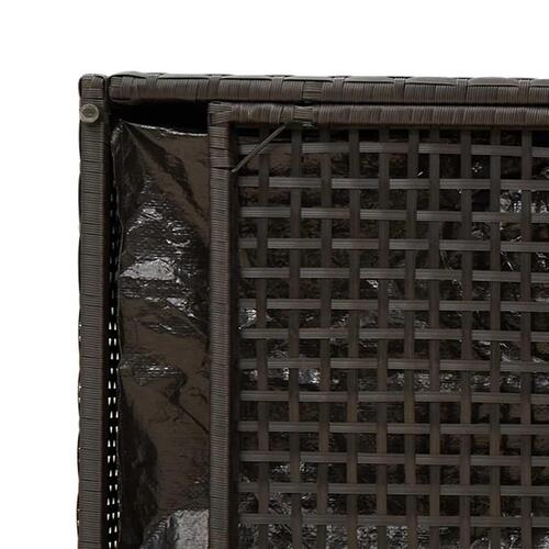 Udendørs opbevaringsbænk med hynde 100 cm polyrattan sort