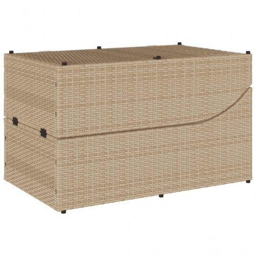 Sammenklappelig solseng i polyrattan med hynde og opbevaring - beige