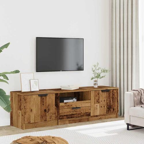 Tv-bord 140x35x40 cm konstrueret træ gammelt trælook