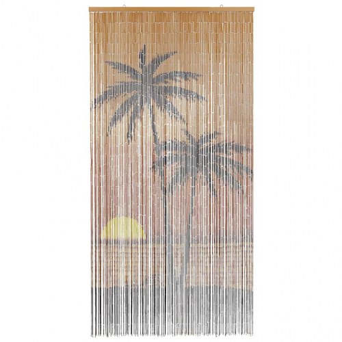 Insektgardin til dør i bambus 100×220 cm - palmetræ motiv